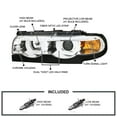 thumbnail image 3 of Spec-D Tuning Chrome LED Dual Halo Projector Headlights Compatible with 1995-2001 BMW E38 7-Series, Left + Right Pair Headlamps Assembly, 3 of 7