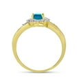 thumbnail image 5 of 10k Yellow Gold Oval Blue Topaz And Diamond Ring, 5 of 6