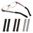 thumbnail image 1 of Cojín para orejas de gafas Uxcell 2.17 In, 3 pares de sujetadores suaves de orejas de algodón, antideslizantes y cómodos para brazos de gafas, Negro/Marrón/Gris, 1 of 7