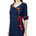 thumbnail image 7 of Phagun Angrakha Style Rayon Womens Tunic Kurta Pom-Pom Designer Kurti Top Indian Clothing, 7 of 7