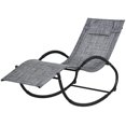thumbnail image 1 of CoSoTower Outdoor Rocking Chair, Patio Zero Gravity Rocker with Mesh Seat and Padded Pillow for Indoor, Garden, Grey, 1 of 7