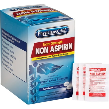 PhysiciansCare Single Dose Non-Aspirin Pain Reliever, 125 / Box (Quantity)
