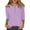 Purple, variant on Bibifish Womens T-Shirts Crewneck With Botton 3/4 Sleeve Fall Winter Casual Soft Lightweight Tees Casual Workout Ladies Outfits