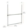 thumbnail image 2 of Oceanstar 2-Tier Portable Adjustable Closet Hanger Rod, Chrome, 2 of 7