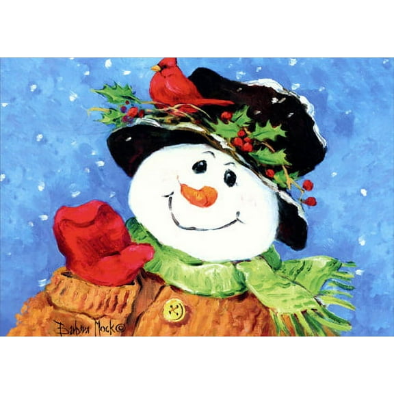 LPG Greetings Holly Snowman Christmas Card (1 card/1 envelope)