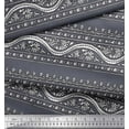 thumbnail image 2 of Soimoi Poly Georgette Fabric Leaves & Floral Block Print Fabric by Yard 52 Inch Wide, 2 of 4