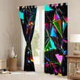 thumbnail image 3 of Erosebridal Teens Abstract Iridescent Triangle Black Out Curtains,Boys Girls Colorful Minimalist Geometric Curtains Pack of 2 (42x63 Each), 3 of 6