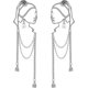 thumbnail image 1 of Unique abstract face Art earrings dangle statement long earrings for women girl tassel chandelier handwork earrings jewelry fashion silver -, 1 of 4
