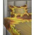 thumbnail image 2 of Ambesonne Sunflower Fitted & Top Sheet Set with Sham, Flower Frame Circle, Brown Orange, 2 of 4