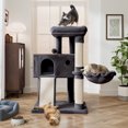 thumbnail image 2 of Amolife 36 Inch Cat Tower Multi-Level Cat Tree with Scratching Posts Kitty Pet Play House, Dark Blue, 2 of 6