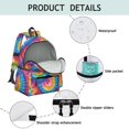 thumbnail image 2 of Red and Green Tie Dye Pattern Backpack for School, Cute School Bag with Adjustable Shoulder Straps and Padded Back, 13.4"x11"x4.7", 2 of 3