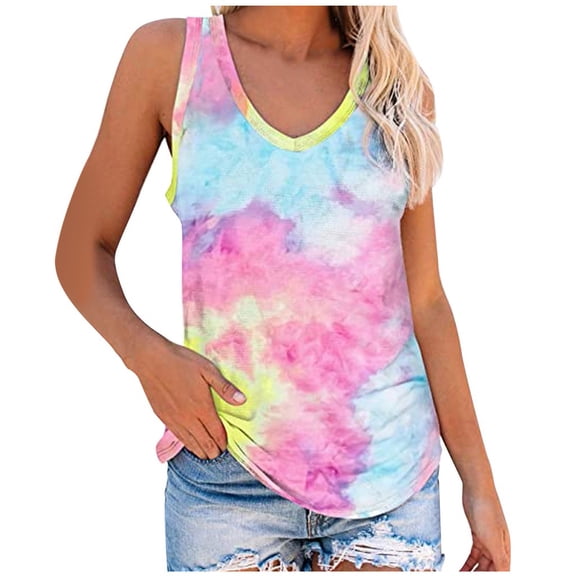Aoochasliy Tank Tops for Women Clothes Fashion Sexy Womens O-Neck Print Sleeveless Tank Top Ladies Vest Blouse