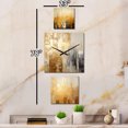 thumbnail image 3 of Designart "Gilded Lattice Urban Skyline" Skyscrapers Oversized Wall Clock - Set Of 3 - Extra large Industrial Clock For Office Décor - Large Vertical Clock, 3 of 6