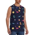 thumbnail image 2 of Balery Space Dinosaur Camisetas sin mangas para hombre, absorbe la humedad y protege contra el mal olor.-3X-Large, 2 of 7