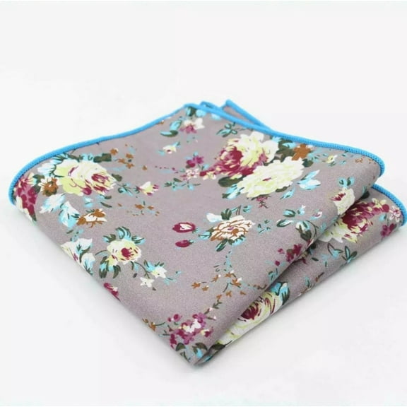 Ashen Floral Pocket Square