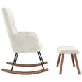 thumbnail image 4 of vidaXL Rocking Chair with a Stool Cream White Velvet, 4 of 5