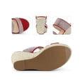 thumbnail image 2 of BLISSFUL STEP Platform Rhinestones Dual Strap Espadrille Wedge Sandals for Women, 2 of 5
