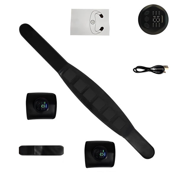 Qarigey Entrenador de abdominales eléctrico de PVC de cuero reemplazo Digital recargable 18 engranajes estimuladores musculares ajustables suministros Suministros para bajar de peso Qarigey CE015875-01