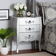 thumbnail image 3 of Baxton Studio Eliya Classic and Traditional Brushed Silver Finished Wood 3-Drawer Storage Cabinet, 3 of 12