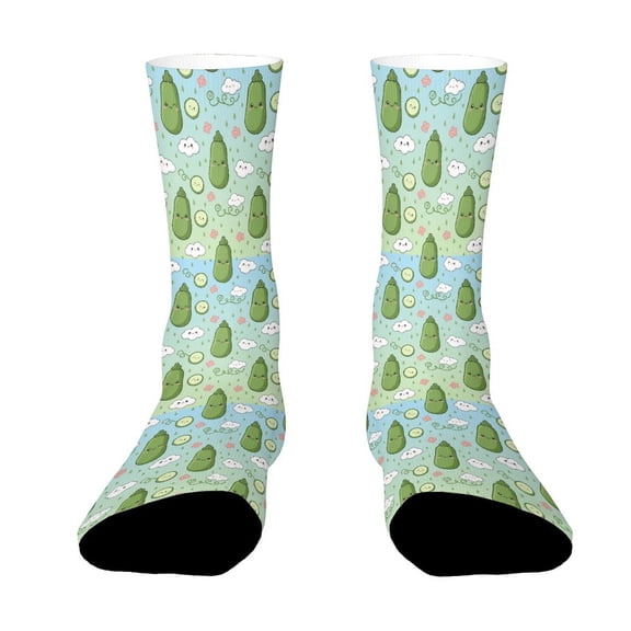 FabriLora Cute Zucchini Funny Novelty Crew Socks for Women Men Sports