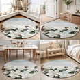 thumbnail image 4 of Round Rugs 6Ft, White Magnolia Round Area Rug Washable Indoor Throw Carpet, Spring Floral Blossom Flowers Plants Light Blue Soft Non Slip Circle Rug for Office Cabinet Home Decor Aesthetic, 4 of 8