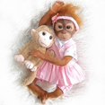 thumbnail image 2 of Muñeca bebé de 21 pulgadas, mono, vestido rosa, detalle, muñecas Reborn pintadas, regalo para niños Zulema Reborn Monkey Dolls, 2 of 8