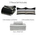thumbnail image 2 of Rugby Stripe Bed-in-a-Bag Set - Grey - Full, 2 of 11