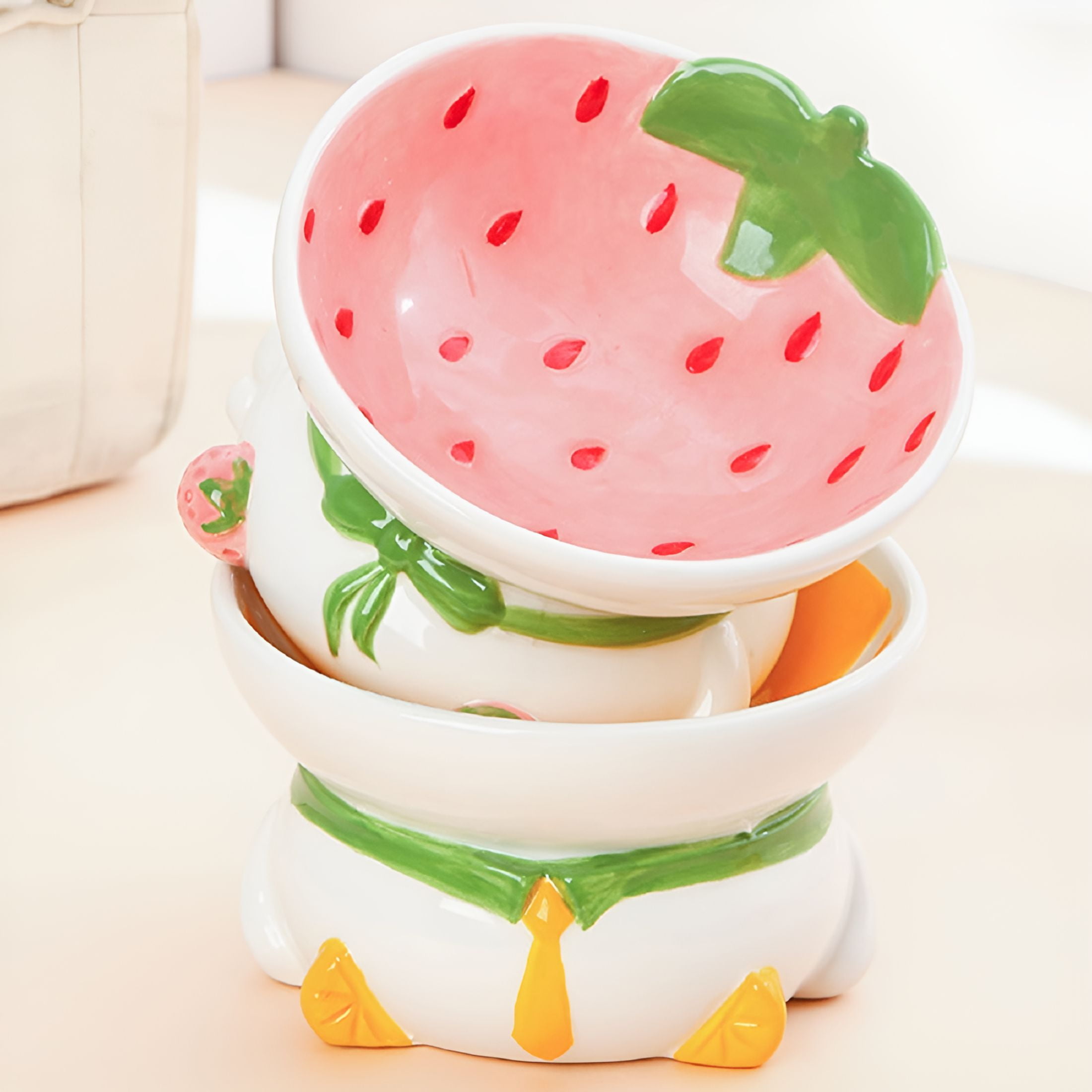 ACDANC 2026 New Ceramic Raised Cat Bowls Elevated Tilted Cat Food and Water Bowl Pet Feeder Dish for Cats and Dogs for Home,Kitchen,Pet Store,Travel