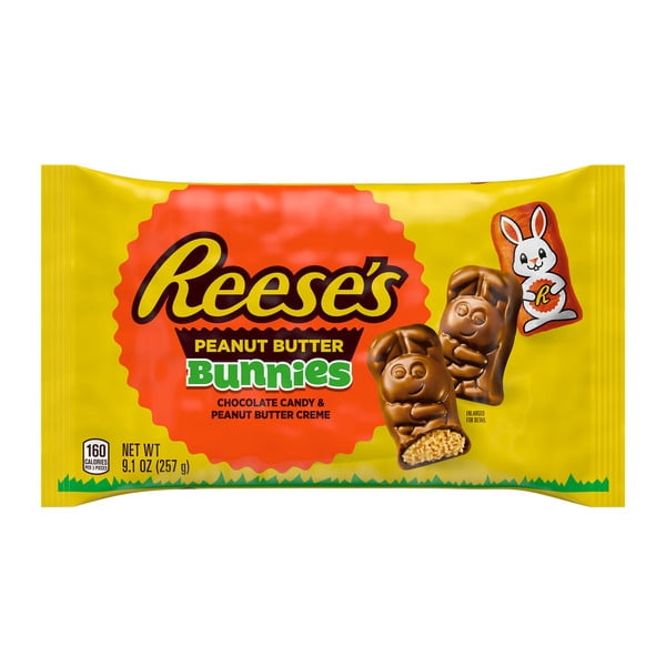 Reese's Chocolate Peanut Butter Creme Bunnies, Easter Candy Bag, 9.1 oz with pan