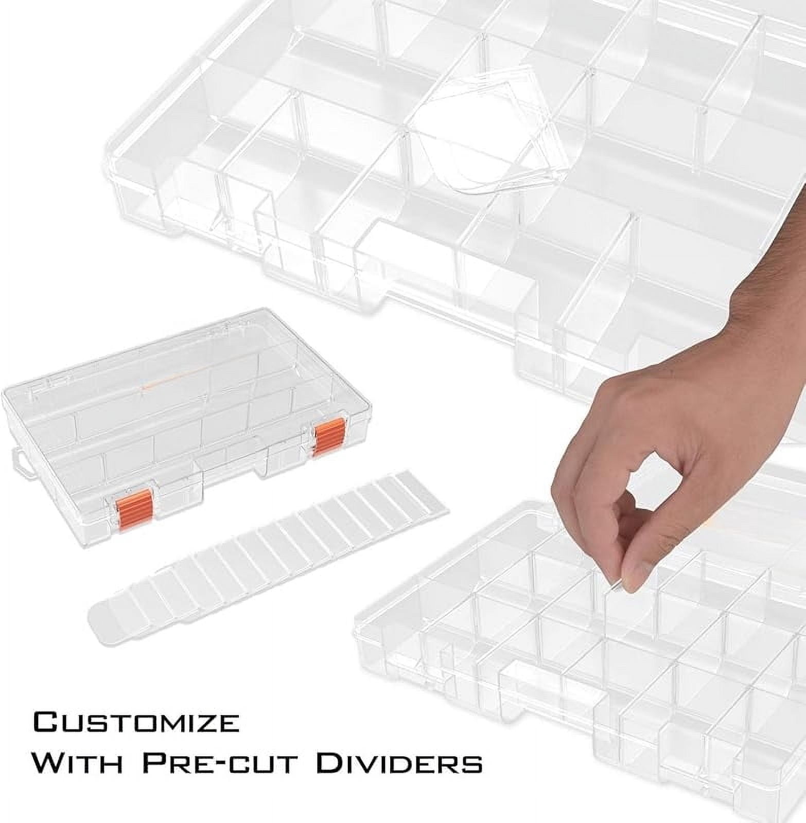 Tackle Boxes, Plastic Box, Plastic Storage Organizer Box with Removable Dividers - Fishing Tackle Storage - Box Organizer - 2 Packs /4 Packs Tackle Trays - Parts Box