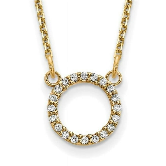 Primal Gold 14 Karat Yellow Gold Diamond Open Circle Necklace