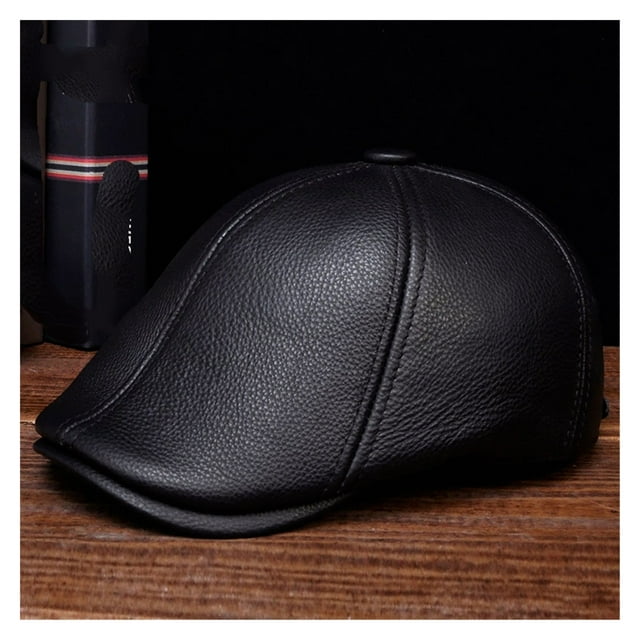 Chapeau Béret Hommes Femmes en Cuir Geunine Unisexe Casquettes Bob Bérets
