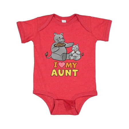

Inktastic I Love My Aunt Hippos Gift Baby Boy or Baby Girl Bodysuit