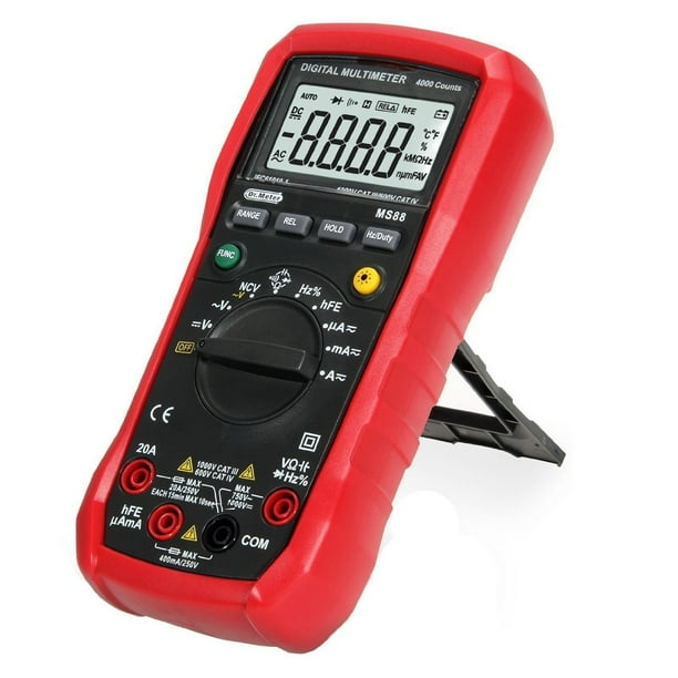 Dr.Meter Backlit Accurate Digital Multimeter Volt Amp Ohm Meter Diode Continuity Capacitance