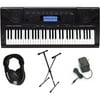 Casio CTK-5000 Premium Keyboard Pack with Power Supply, Keyboard Stand and Professional Closed Cup Stereo Headphones