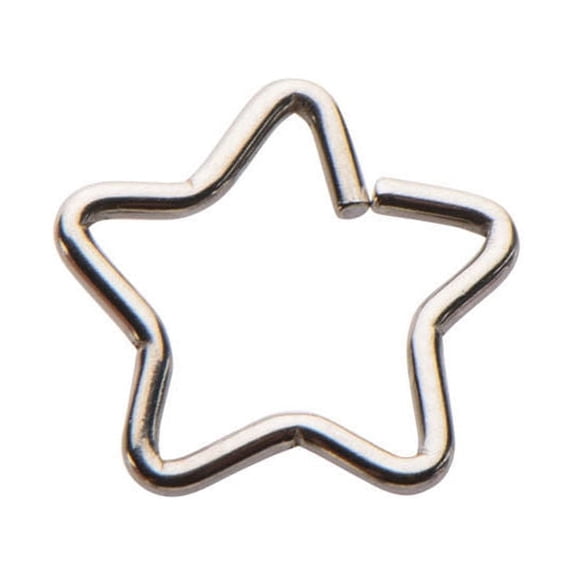 Cartilage Nose Piercing - 16ga Star Shaped Split Ring - Perfect For Nose, Rook