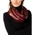 thumbnail image 2 of INC International Concepts Women’s Liquid Shine Infinity Wrap Scarves, wine, 2 of 3