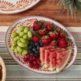 thumbnail image 4 of INFUSE 2 Piece Lebrillo Pattern Melamine Serving Platters Trays Set for Outdoor Parties Entertaining, Orange, 4 of 5