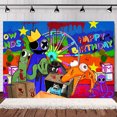 thumbnail image 3 of Fondo de vinilo con dibujos animados de amigos y arcoíris para fiesta de Cumpleaños de Niños, suministros de decoración para Baby Shower, regalos, 3 of 5