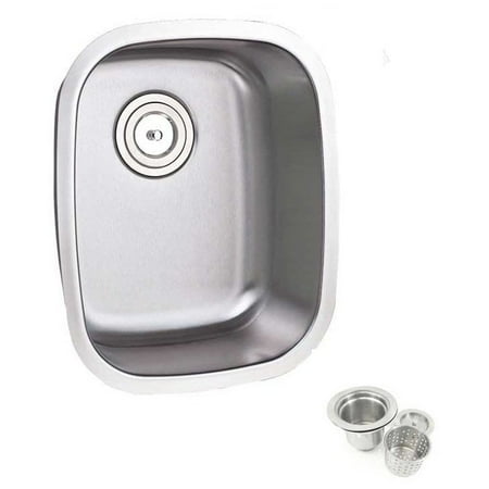 Renovations Island - Contempo Living Inc 15-inch Single Bowl Undermount Stainless Steel Kitchen/ Island/ Bar Sink With Strainer