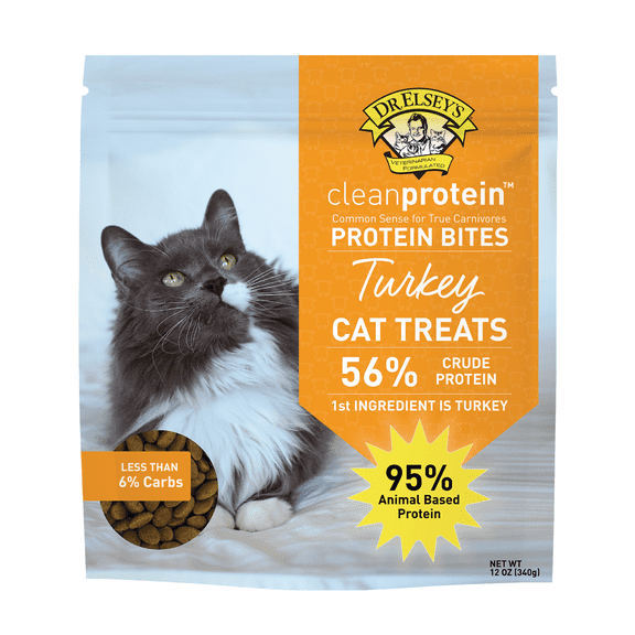 Dr. Elsey's® cleanprotein Protein Bites Turkey Flavor Crunchy Treats for Cats, 12 oz Pouch