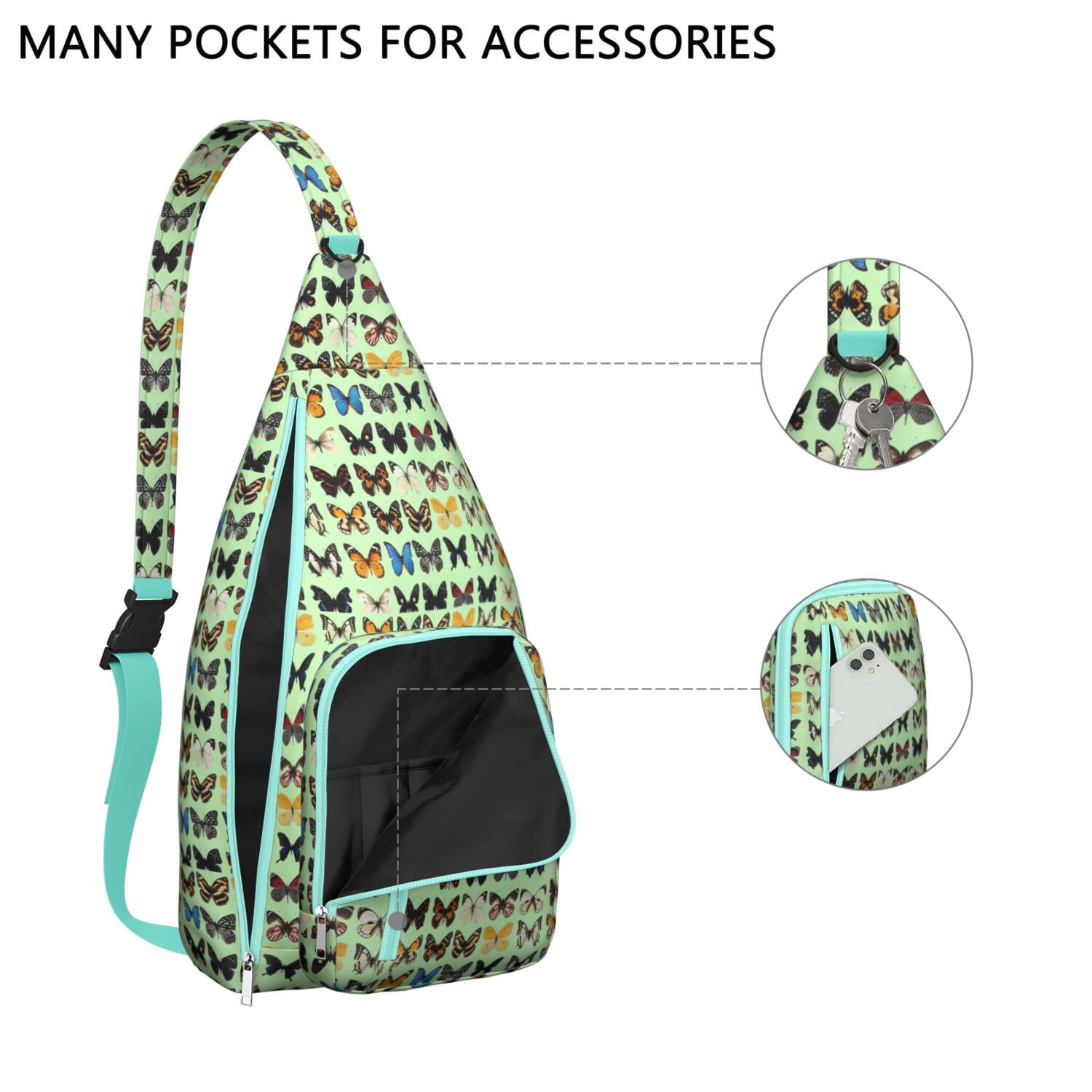 Butterfly Sling Backpack – Stylish Floral Crossbody Bag, Lightweight Shoulder Backpack for Travel, Hiking & Everyday Use