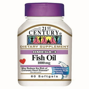 21st Century Omega 3 Supplement Fish Oil  1000 mg Strength Softgel 60 per Bottle
