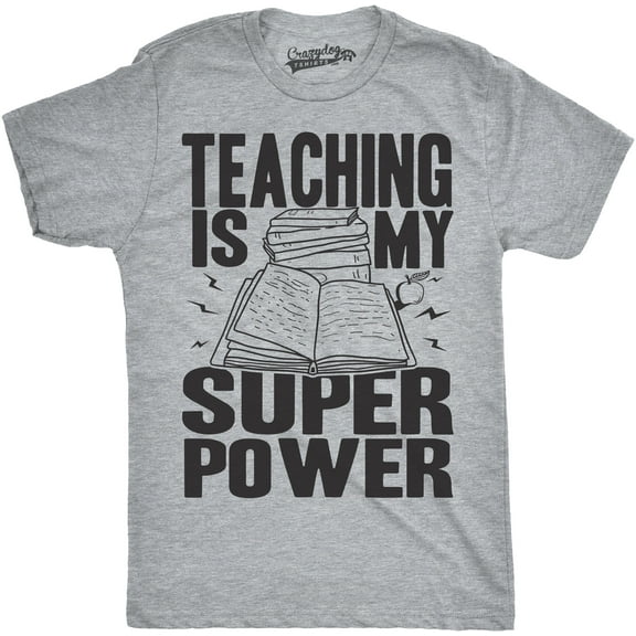 Mens Teaching Is My Superpower Funny Teacher Superhero Nerd T shirt Graphic Tees