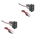thumbnail image 2 of Speravity Conector de interfaz USB dual 12V 4.2A para Hilux VIGO Teléfono de carga MP3 MP4 PAD Tablet PC 22x33mm 20x40mm No.02 2piezas, 2 of 6