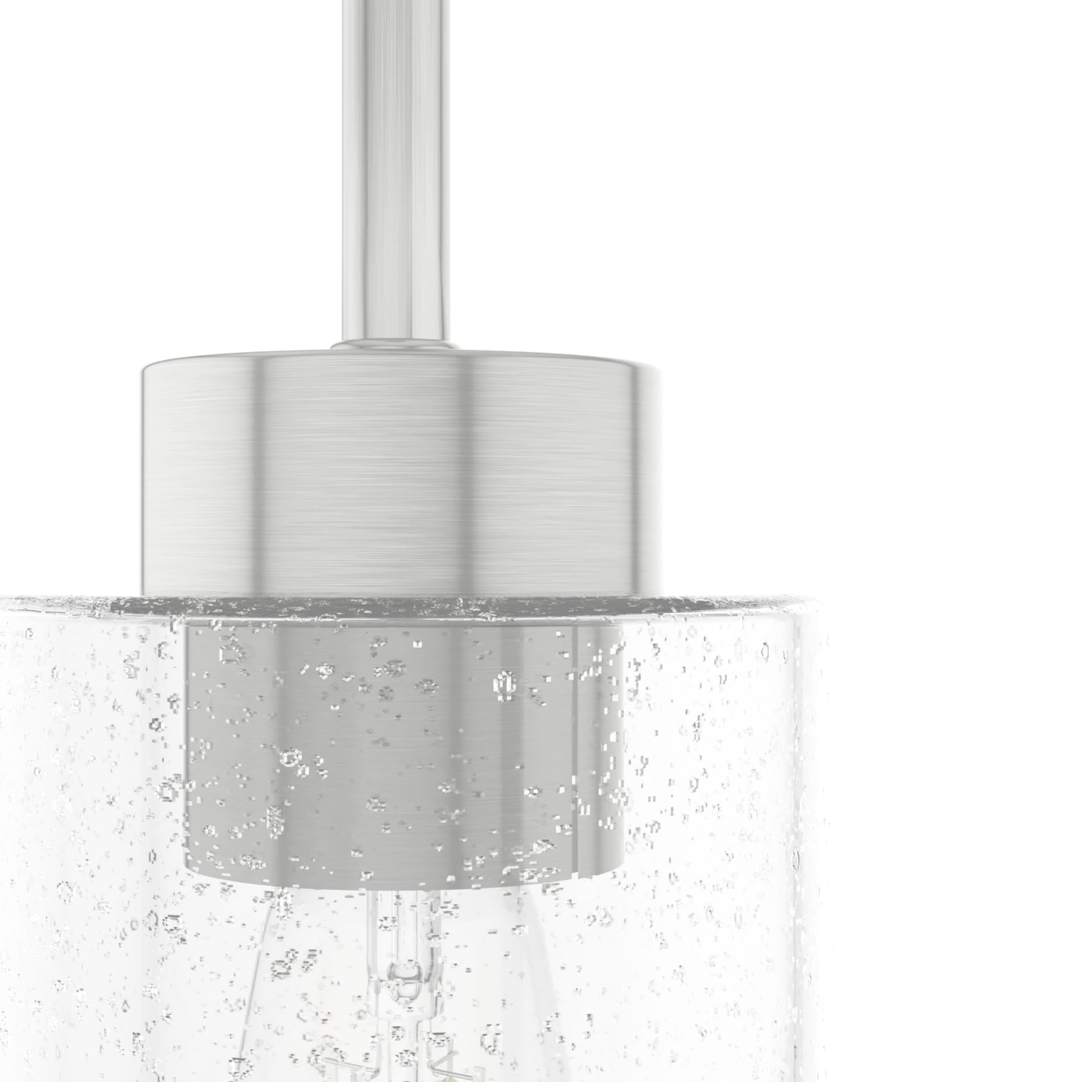 Hunter - Hartland 1-light Brushed Nickel, Mini Pendant Light, Dimmable, Casual Style, Cylinder Shaped, for Bedrooms, Dining, Living Rooms - 19166