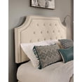 thumbnail image 2 of Audrey Fabric Upholstered Full Queen Headboard in an Off White Ivory Color, 2 of 3
