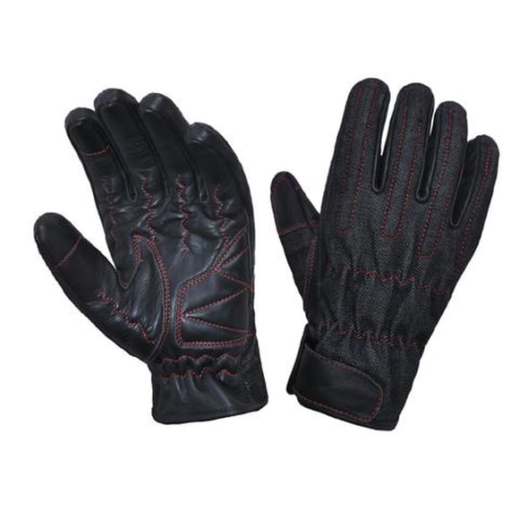 Unik International 8168-00-BLK-2XL Kevlar Leather/Denim Gloves ,Black ,2XL
