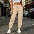 thumbnail image 2 of QIYAGBSA High Waisted Joggers for Women Soft Drawstring Elastic Waist Front Seam Side Pockets Ankle Cuffs Gym Fitness Running Casual Weekends, 2 of 8