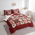 thumbnail image 3 of Castle Fairy Animal Red Sparrow Bedding Comforter Set 7-Piece for Teens Adults,Geometric Pladi King Bedding Sets,Merry Christmas Ultra Soft Bed Sheets,Luxury Bedroom Decor,Reversible, 3 of 8